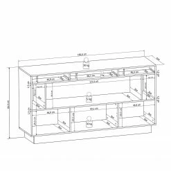 Fredriks Sideboard Bylas - Hochglanz Weiß -WOHNZIMMERMÖBEL Verkäufe 1000186228 190916 07213500006 SKETCH DETAILS P000000001000186228 sketch