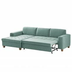 Ars Natura Ecksofa Roblin III - Webstoff - Mintgrau - Longchair davorstehend links - Schlaffunktion -WOHNZIMMERMÖBEL Verkäufe 1000186875 210323 15282102400 DETAILS P000000001000186875