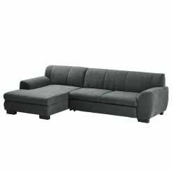 Loftscape Ecksofa Lefroy II - Webstoff - Dunkelgrau - Longchair davorstehend links - Schlaffunktion