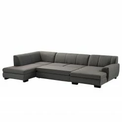 Loftscape Wohnlandschaft Lefroy I - Flachgewebe - Dunkelgrau - Longchair davorstehend rechts / Ottomane links - Schlaffunktion -WOHNZIMMERMÖBEL Verkäufe 1000186911 210323 15293502620 DETAILS P000000001000186911