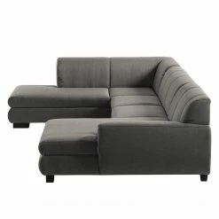 Loftscape Wohnlandschaft Lefroy I - Flachgewebe - Dunkelgrau - Longchair davorstehend rechts / Ottomane links - Schlaffunktion -WOHNZIMMERMÖBEL Verkäufe 1000186911 210323 15293602622 DETAILS P000000001000186911