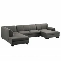 Loftscape Wohnlandschaft Lefroy I - Flachgewebe - Dunkelgrau - Longchair davorstehend rechts / Ottomane links - Schlaffunktion -WOHNZIMMERMÖBEL Verkäufe 1000186911 210323 15293702624 DETAILS P000000001000186911