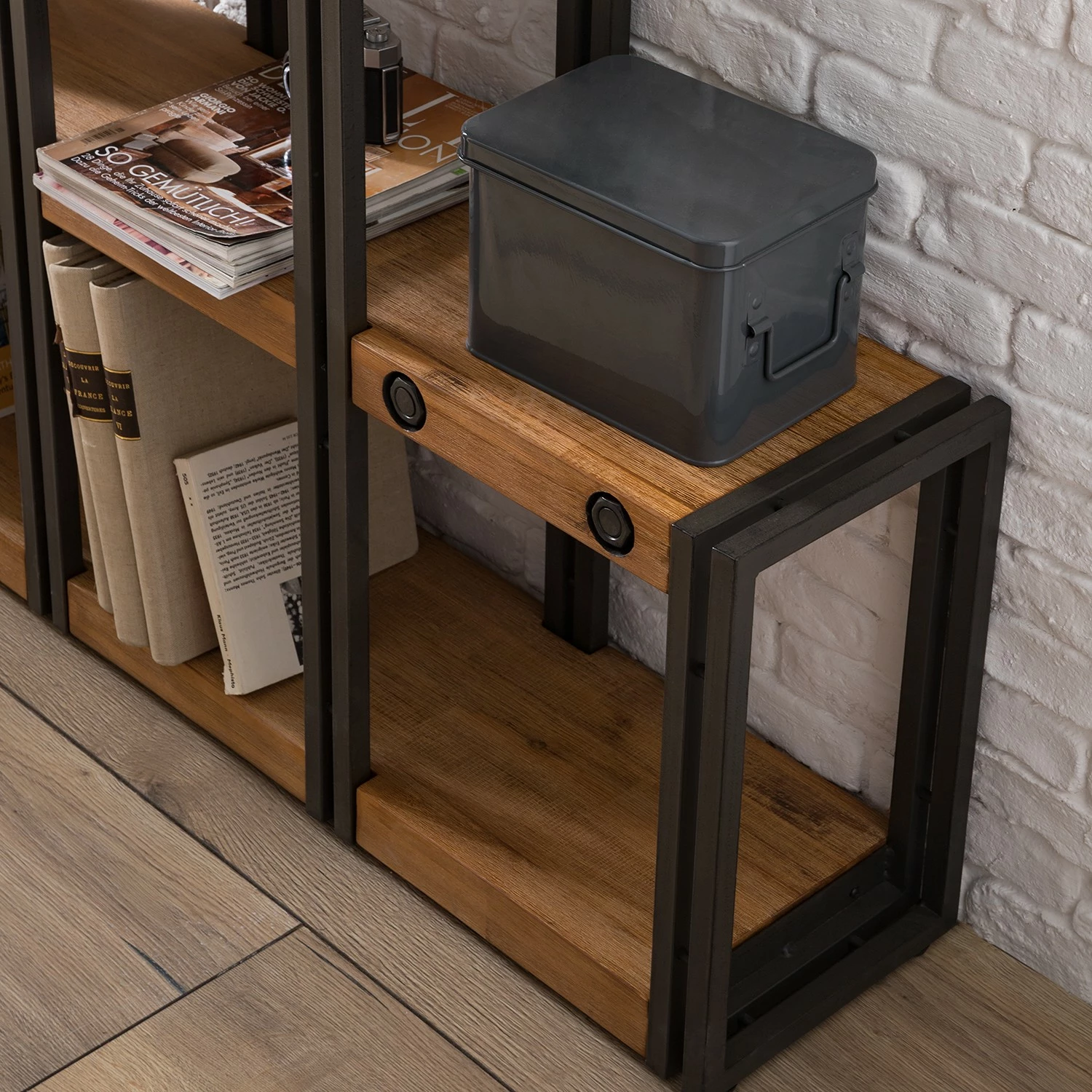 Ars manufacti Stufenregal Manchester - Akazie massiv / Metall - Akazie / Anthrazit 8 Ars manufacti Stufenregal Manchester - Akazie massiv / Metall - Akazie / Anthrazit – Bild 8