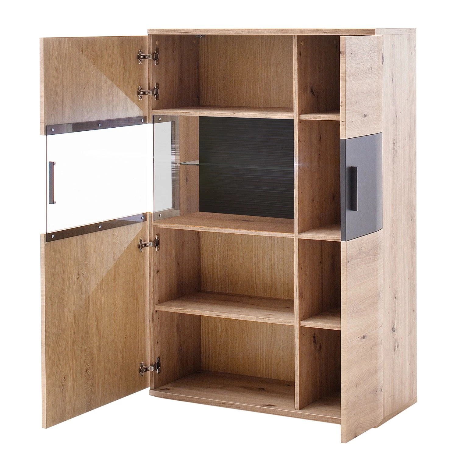 Naturoo Highboard Callington II - Balkeneiche Dekor / Anthrazit 4 Naturoo Highboard Callington II - Balkeneiche Dekor / Anthrazit – Bild 4