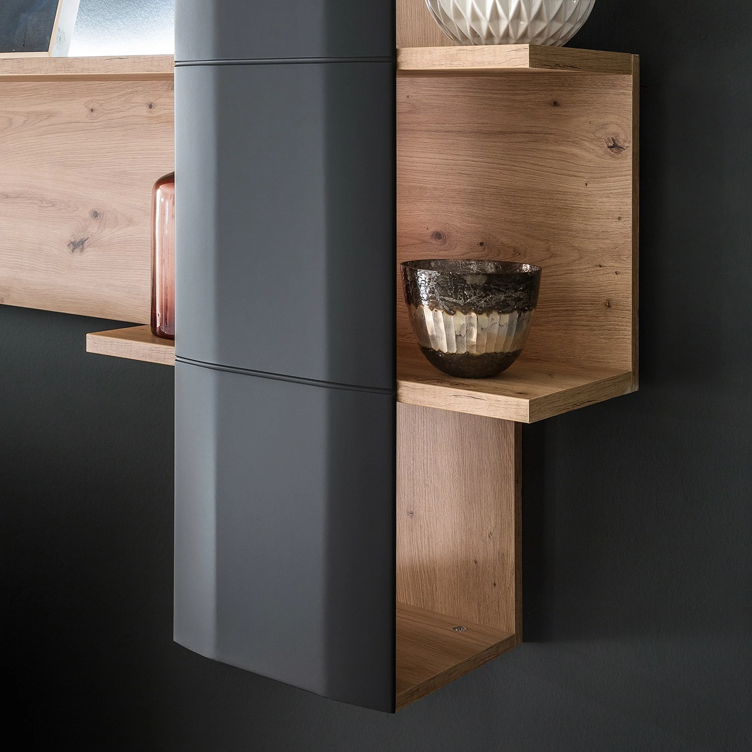 Naturoo Wandregal Callington II - Balkeneiche Dekor / Anthrazit 4 Naturoo Wandregal Callington II - Balkeneiche Dekor / Anthrazit – Bild 4