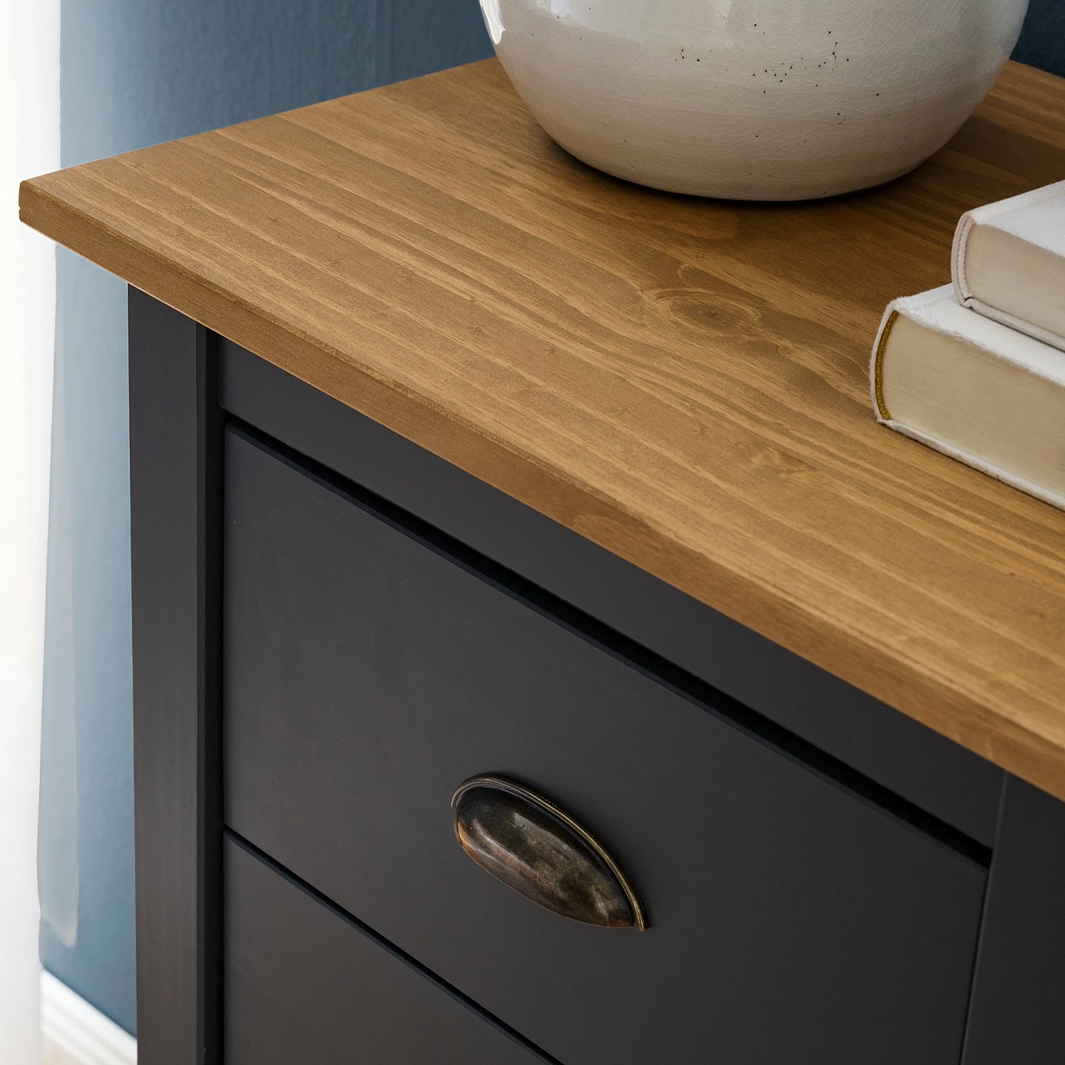 Maison Belfort Kommode Rivery I - Kiefer massiv - Anthrazit 10 Maison Belfort Kommode Rivery I - Kiefer massiv - Anthrazit – Bild 10