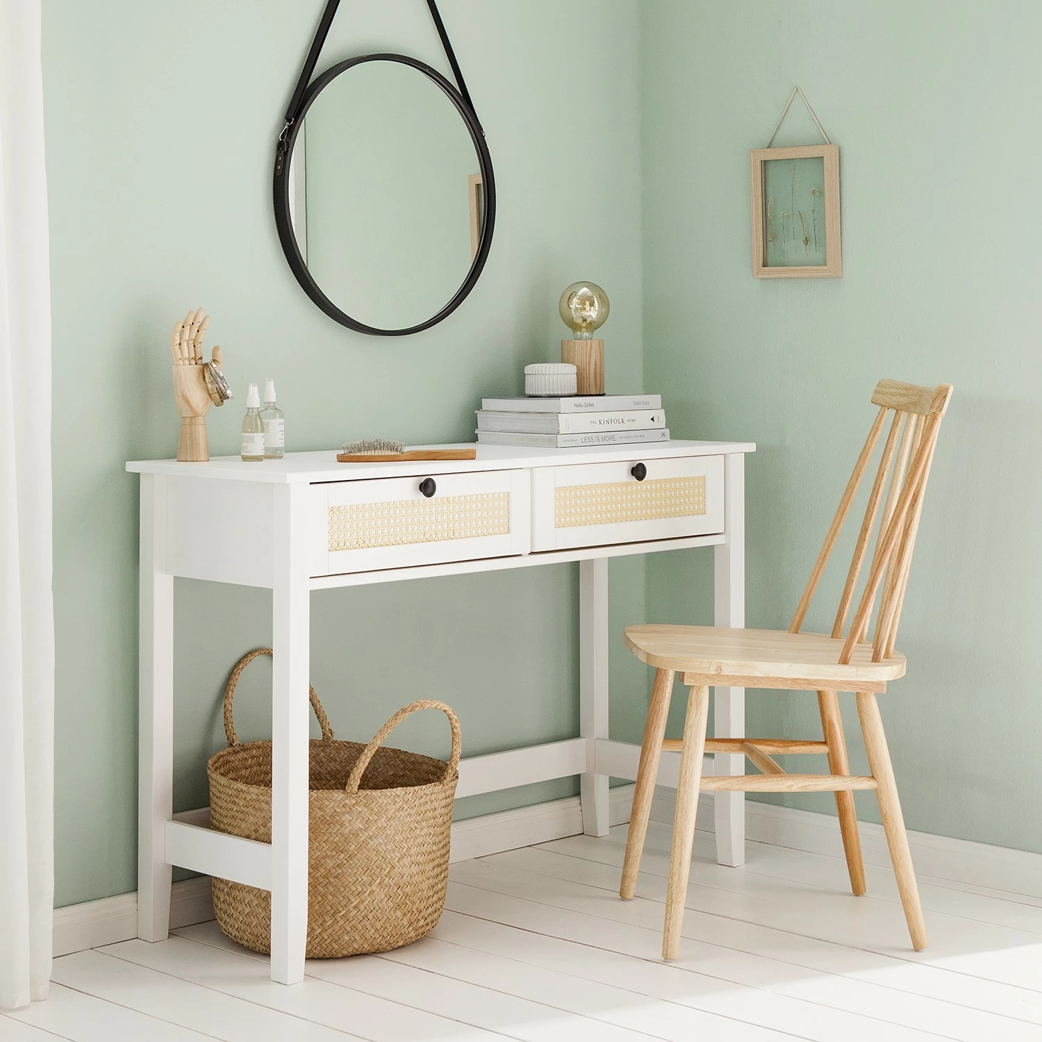 Maison Belfort Konsole/Schminktisch Belleria - Kiefer massiv / Wiener Geflecht - Weiß 3 Maison Belfort Konsole/Schminktisch Belleria - Kiefer massiv / Wiener Geflecht - Weiß – Bild 3