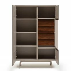 GWINNER Highboard Misano - Saharagrau / Balkeneiche - Glastür rechts - Ohne Beleuchtung 7 GWINNER Highboard Misano - Saharagrau / Balkeneiche - Glastür rechts - Ohne Beleuchtung -WOHNZIMMERMÖBEL Verkäufe 1000188651 190926 16594000028 DETAILS P000000001000188651