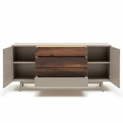 GWINNER Sideboard Misano - Saharagrau / Balkeneiche - Mit Beleuchtung -WOHNZIMMERMÖBEL Verkäufe 1000188657 190926 16594100052 DETAILS P000000001000188657