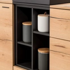 GWINNER Highboard Style - Echtholzfurnier / Metall - Eiche / Anthrazit -WOHNZIMMERMÖBEL Verkäufe 1000188719 190926 06084300020 DETAILS P000000001000188719