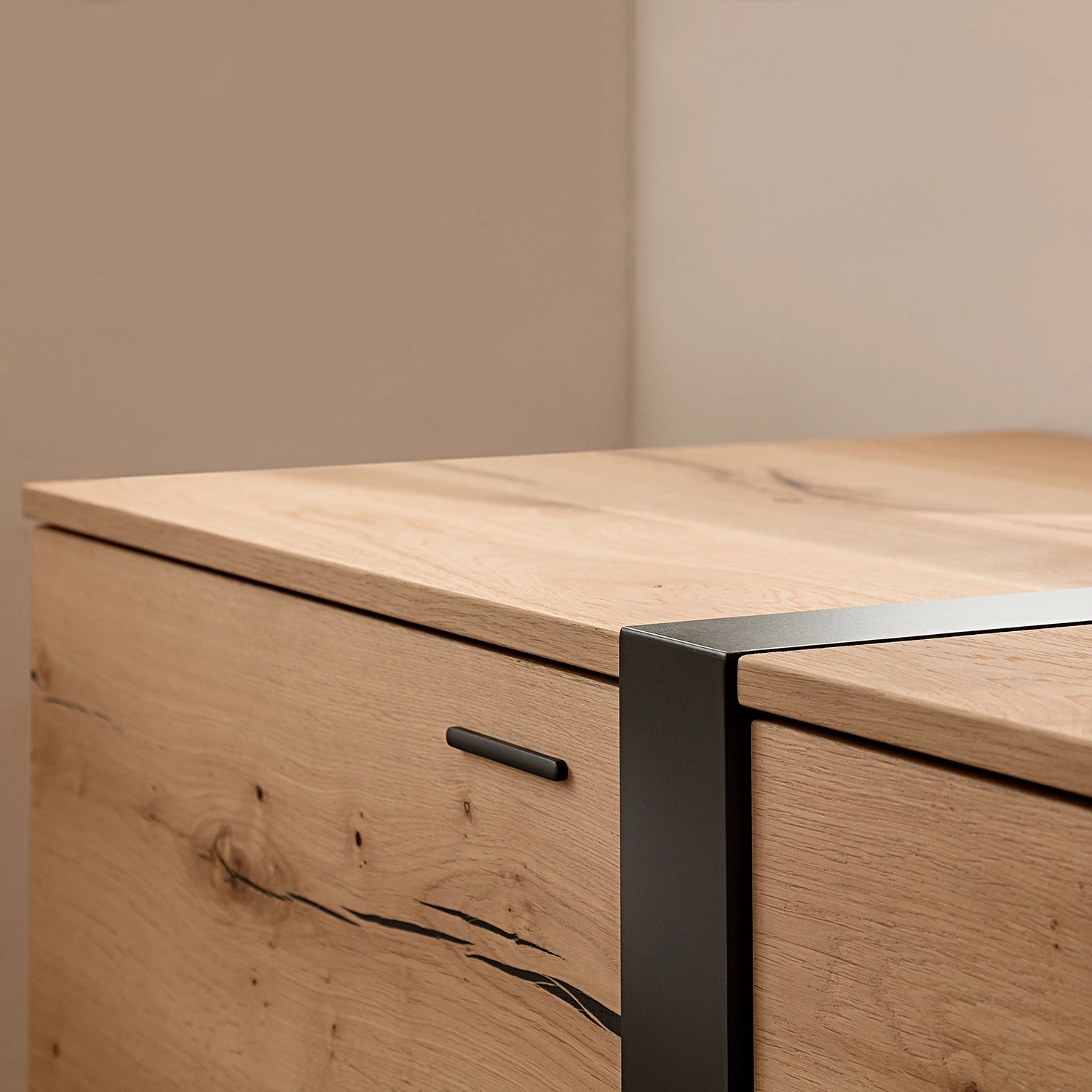 GWINNER TV-Lowboard Style II - Echtholzfurnier / Metall - Eiche / Anthrazit 8 GWINNER TV-Lowboard Style II - Echtholzfurnier / Metall - Eiche / Anthrazit – Bild 8