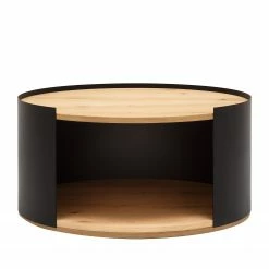 GWINNER Couchtisch Style I - Echtholzfurnier / Metall - Eiche / Anthrazit