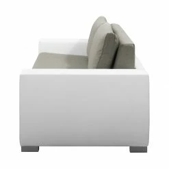 Fredriks Schlafsofa Latina XXI - Kunstleder / Flachgewebe - Weiß / Grau - Breite: 150 cm -WOHNZIMMERMÖBEL Verkäufe 1000188969 191203 11543700427 DETAILS P000000001000188969