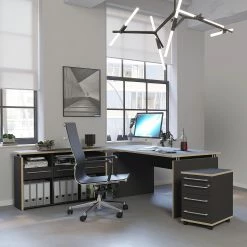 Germania Aktenregal Eugene - Anthrazit / Nussbaum Dekor -WOHNZIMMERMÖBEL Verkäufe 1000189458 191113 10262600010 MOOD DETAILS P000000001000189458 mood