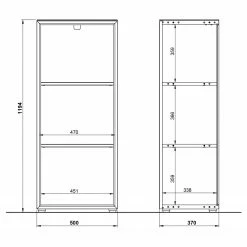 Germania Regal Monteria - Glas - Weiß / Eiche Navarra Dekor -WOHNZIMMERMÖBEL Verkäufe 1000189533 191022 12044900061 SKETCH DETAILS P000000001000189533 sketch