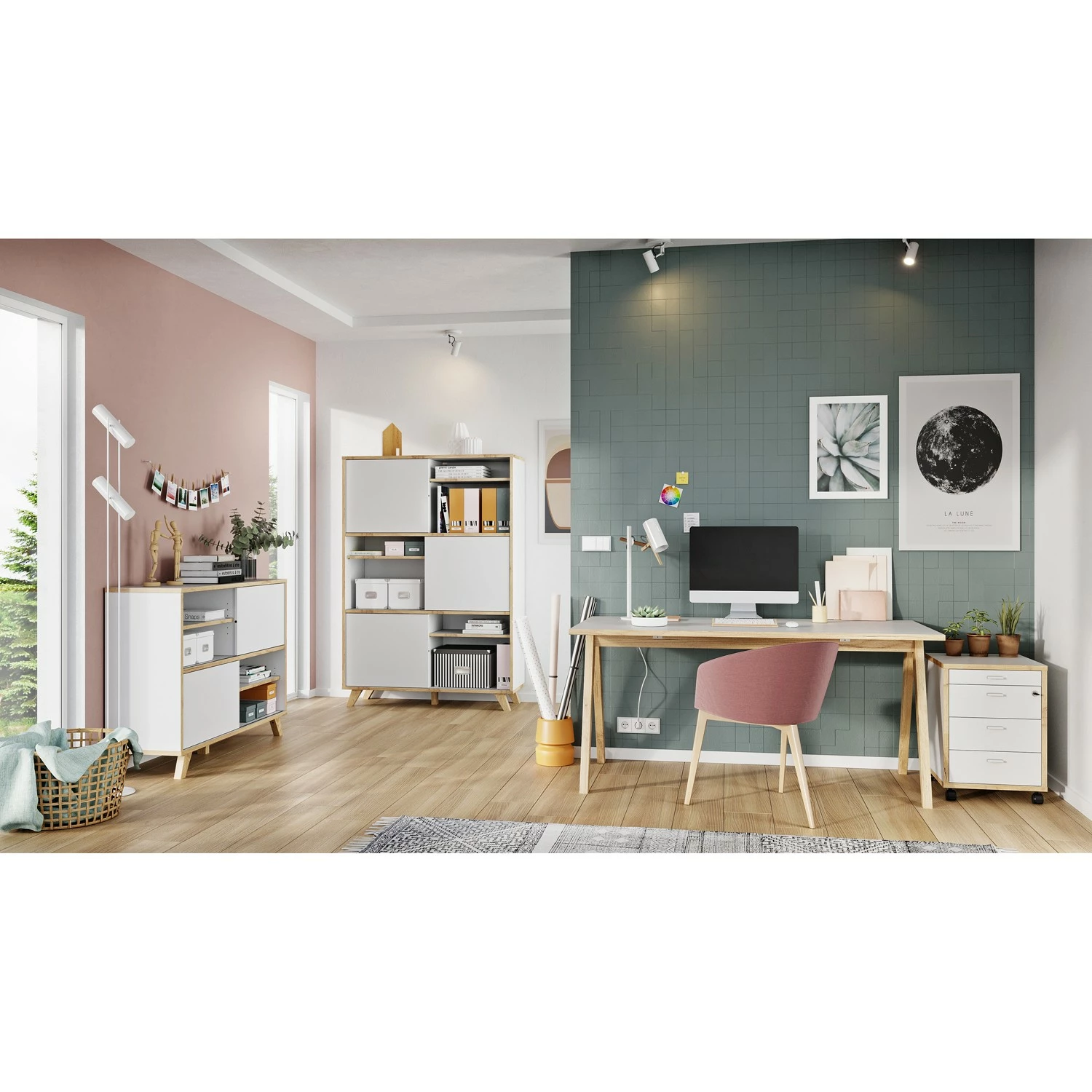 Germania Sideboard Svene - Weiß / Eiche Sonoma Dekor - Breite: 120 cm 2 Germania Sideboard Svene - Weiß / Eiche Sonoma Dekor - Breite: 120 cm – Bild 2