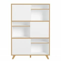 Germania Aktenschrank Svene - Weiß / Eiche Sonoma Dekor -WOHNZIMMERMÖBEL Verkäufe 1000189543 191022 12045900155 DETAILS P000000001000189543