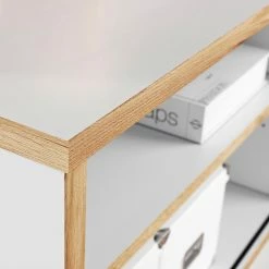 Germania Aktenschrank Svene - Weiß / Eiche Sonoma Dekor -WOHNZIMMERMÖBEL Verkäufe 1000189543 191022 12045900156 DETAILS P000000001000189543