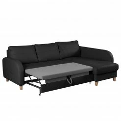 Loftscape Ecksofa Monserrat - Echtleder / Kunstleder - Schwarz - Longchair davorstehend rechts - Schlaffunktion -WOHNZIMMERMÖBEL Verkäufe 1000189575 191016 15025600160 DETAILS P000000001000189575