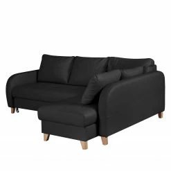 Loftscape Ecksofa Monserrat - Echtleder / Kunstleder - Schwarz - Longchair davorstehend rechts - Schlaffunktion -WOHNZIMMERMÖBEL Verkäufe 1000189575 191016 15025600163 DETAILS P000000001000189575