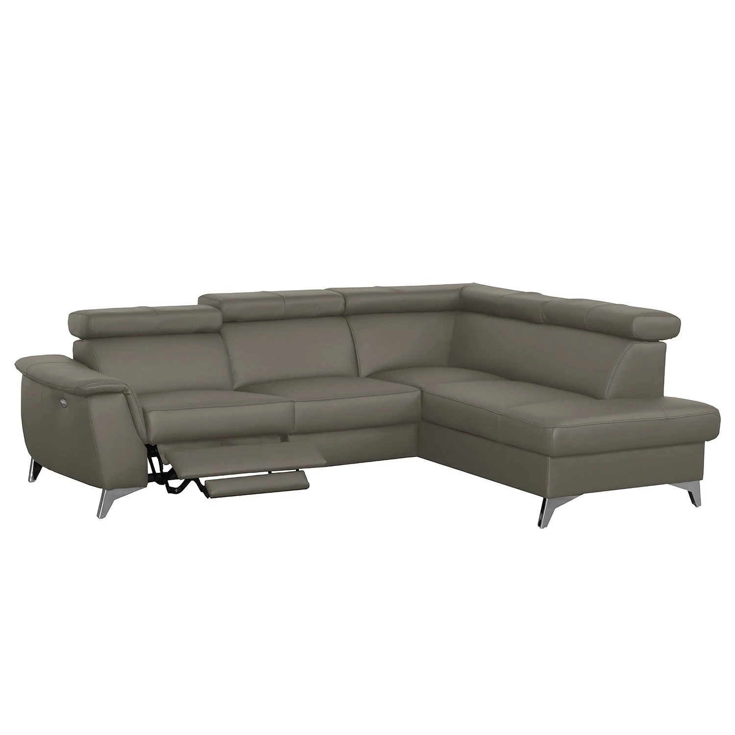 Loftscape Ecksofa Lobos - Echtleder / Kunstleder - Schlamm - Ottomane davorstehend rechts - Elektrisch verstellbar: 1 Motor mit Kabel 2 Loftscape Ecksofa Lobos - Echtleder / Kunstleder - Schlamm - Ottomane davorstehend rechts - Elektrisch verstellbar: 1 Motor mit Kabel – Bild 2