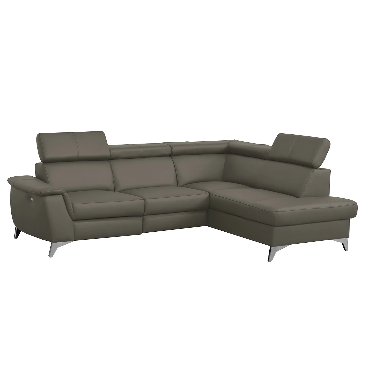 Loftscape Ecksofa Lobos - Echtleder / Kunstleder - Schlamm - Ottomane davorstehend rechts - Elektrisch verstellbar: 1 Motor mit Kabel 3 Loftscape Ecksofa Lobos - Echtleder / Kunstleder - Schlamm - Ottomane davorstehend rechts - Elektrisch verstellbar: 1 Motor mit Kabel – Bild 3