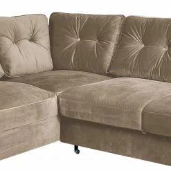 Mørteens Wohnlandschaft Sola II - Samt - Beige - Longchair davorstehend rechts / Ottomane links - Schlaffunktion - Bettkasten -WOHNZIMMERMÖBEL Verkäufe 1000189767 191025 11325300395 DETAILS P000000001000189767