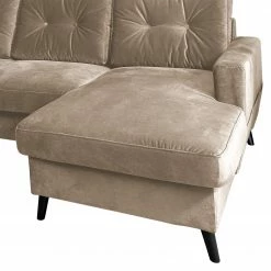 Mørteens Wohnlandschaft Sola II - Samt - Beige - Longchair davorstehend rechts / Ottomane links - Schlaffunktion - Bettkasten -WOHNZIMMERMÖBEL Verkäufe 1000189767 191025 11325300396 DETAILS P000000001000189767