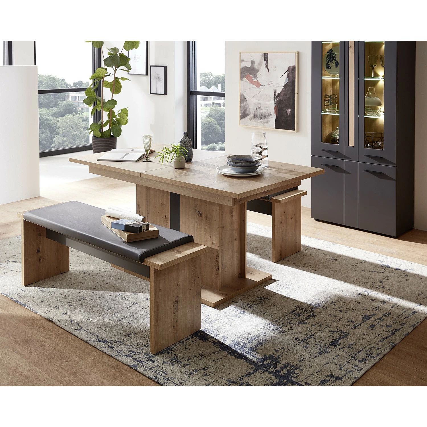 Red Living Vitrinenschrank Parolin - Inkl. Beleuchtung - Dunkelgrau 6 Red Living Vitrinenschrank Parolin - Inkl. Beleuchtung - Dunkelgrau – Bild 6