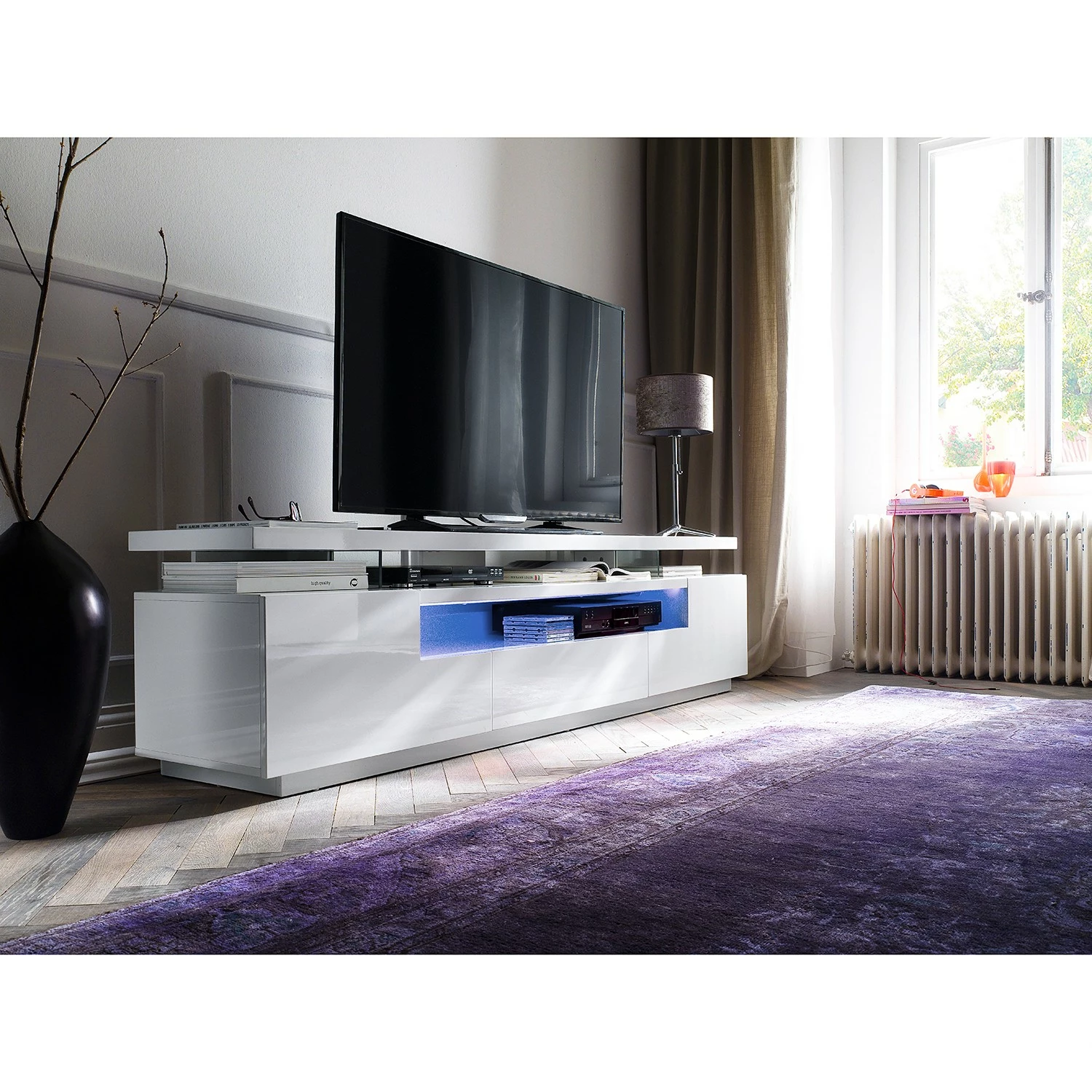 Loftscape TV-Lowboard Lisby - Inkl. Beleuchtung - Hochglanz Weiß 3 Loftscape TV-Lowboard Lisby - Inkl. Beleuchtung - Hochglanz Weiß – Bild 3