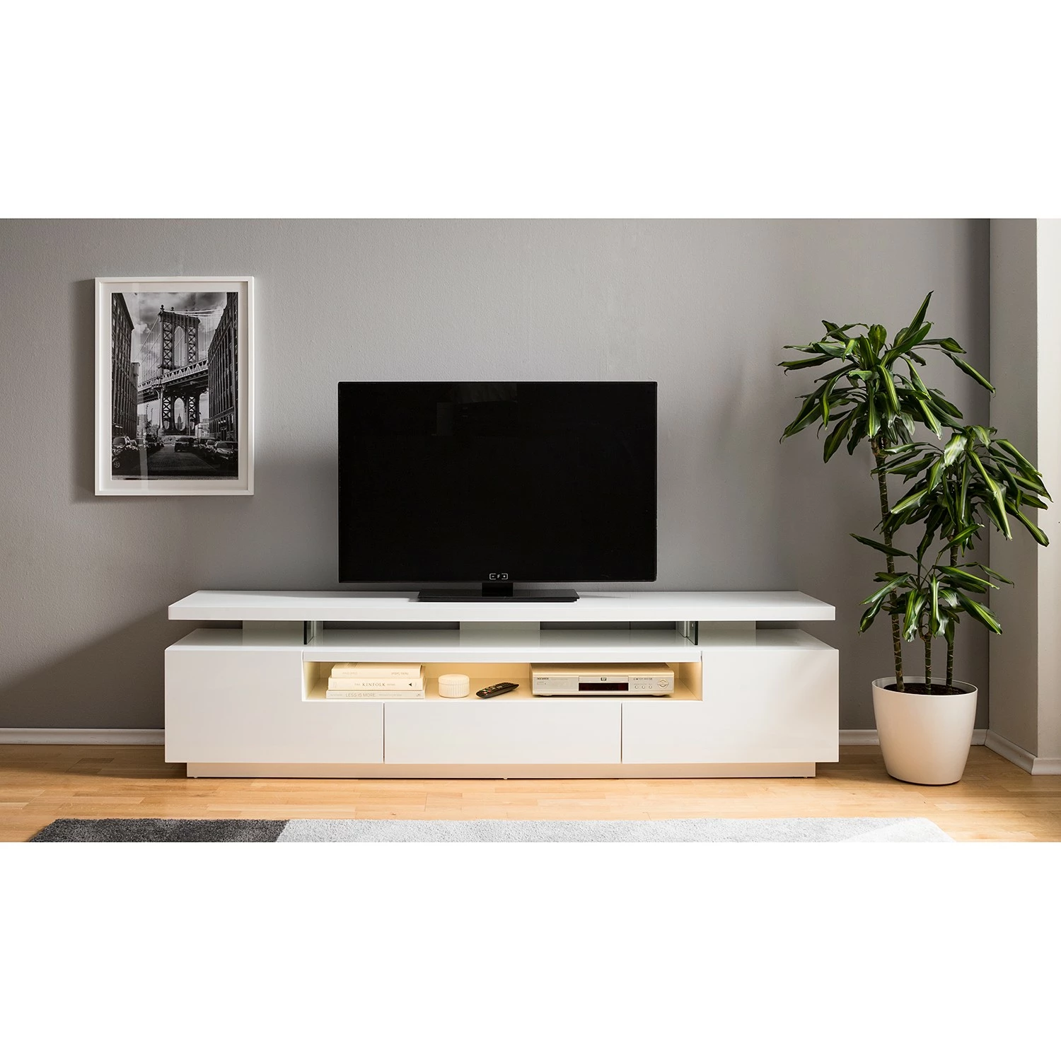 Loftscape TV-Lowboard Lisby - Inkl. Beleuchtung - Hochglanz Weiß 24 Loftscape TV-Lowboard Lisby - Inkl. Beleuchtung - Hochglanz Weiß – Bild 24
