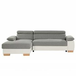 Loftscape Ecksofa Sully - Kunstleder / Webstoff - Weiß / Hellgrau - Longchair davorstehend links -WOHNZIMMERMÖBEL Verkäufe 1000192268 191128 11115401230 DETAILS P000000001000192268