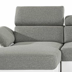 Loftscape Ecksofa Sully - Kunstleder / Webstoff - Weiß / Hellgrau - Longchair davorstehend links -WOHNZIMMERMÖBEL Verkäufe 1000192268 191128 11115401234 DETAILS P000000001000192268