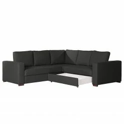 Loftscape Ecksofa Woodway I - Webstoff - Schwarz - Ottomane davorstehend rechts - Tablett -WOHNZIMMERMÖBEL Verkäufe 1000192949 191204 13432201316 DETAILS P000000001000192949