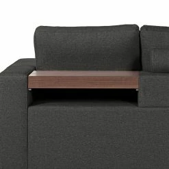 Loftscape Ecksofa Woodway I - Webstoff - Schwarz - Ottomane davorstehend rechts - Tablett -WOHNZIMMERMÖBEL Verkäufe 1000192949 191204 13432201320 DETAILS P000000001000192949