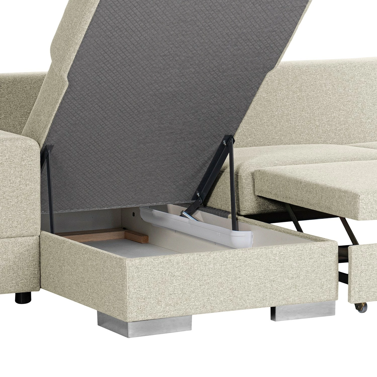 Loftscape Ecksofa Vassy - Webstoff - Creme - Longchair davorstehend links - Kein Zubehör inklusive 11 Loftscape Ecksofa Vassy - Webstoff - Creme - Longchair davorstehend links - Kein Zubehör inklusive – Bild 11