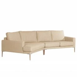 Norrwood Ecksofa Sauvo I - Samt - Webstoff Meara: Beige - Longchair davorstehend links -WOHNZIMMERMÖBEL Verkäufe 1000193056 191204 13441802661 DETAILS P000000001000193056