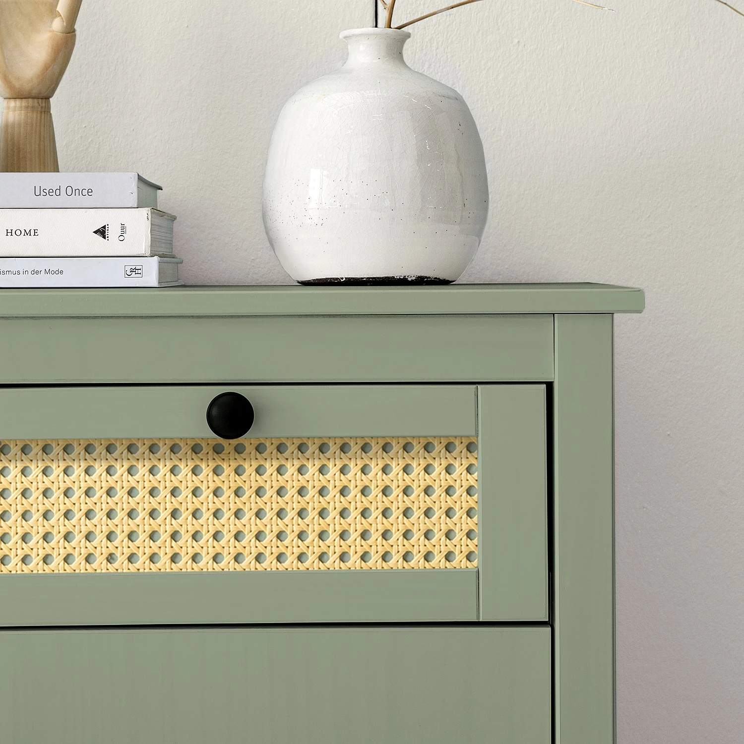 Maison Belfort Sideboard Belleria - Kiefer massiv / Wiener Geflecht - Hellolivgrün 8 Maison Belfort Sideboard Belleria - Kiefer massiv / Wiener Geflecht - Hellolivgrün – Bild 8