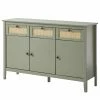 Maison Belfort Sideboard Belleria - Kiefer massiv / Wiener Geflecht - Hellolivgrün