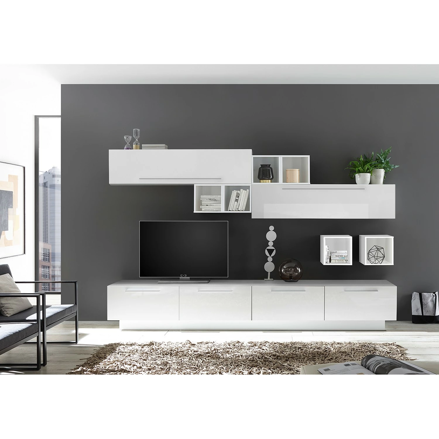 LC Spa Wohnwand Infinity X (12-teilig) - Hochglanz Weiß 2 LC Spa Wohnwand Infinity X (12-teilig) - Hochglanz Weiß – Bild 2