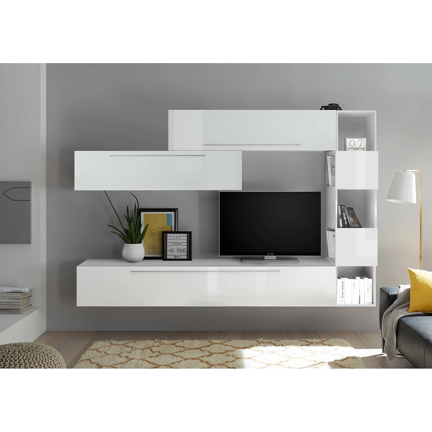 LC Spa Wohnwand Infinity V (5-teilig) - Hochglanz Weiß 2 LC Spa Wohnwand Infinity V (5-teilig) - Hochglanz Weiß – Bild 2