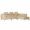 Loftscape Ecksofa Manot II - Webstoff - Beige - Ottomane davorstehend rechts - Sitztiefenverstellung