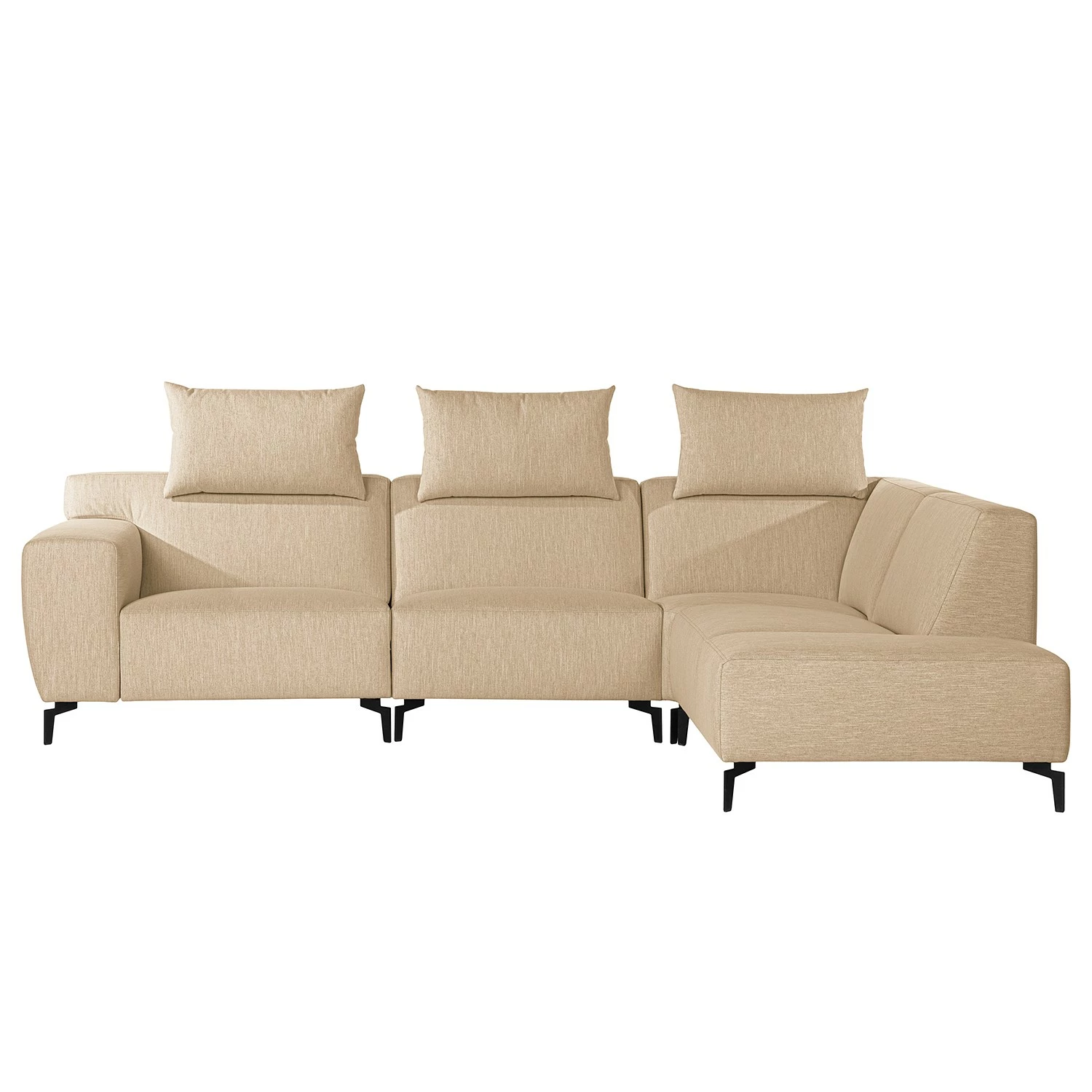 Loftscape Ecksofa Manot II - Webstoff - Beige - Ottomane davorstehend rechts - Sitztiefenverstellung 4 Loftscape Ecksofa Manot II - Webstoff - Beige - Ottomane davorstehend rechts - Sitztiefenverstellung – Bild 4