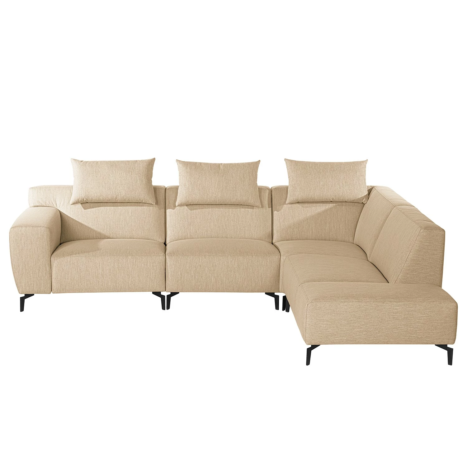 Loftscape Ecksofa Manot II - Webstoff - Beige - Ottomane davorstehend rechts - Sitztiefenverstellung 9 Loftscape Ecksofa Manot II - Webstoff - Beige - Ottomane davorstehend rechts - Sitztiefenverstellung – Bild 9