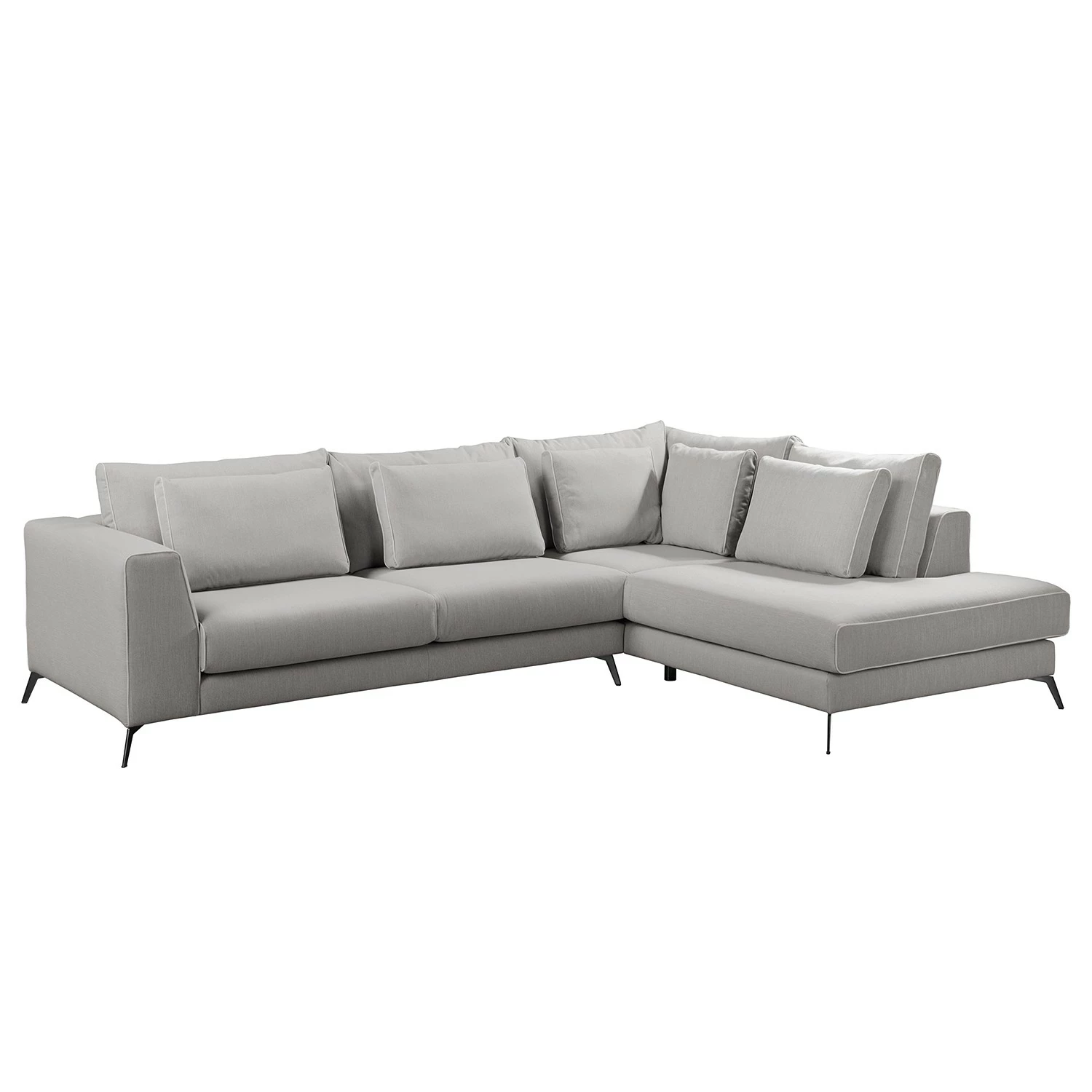 Fredriks Ecksofa Ranua - Webstoff - Lichtgrau - Ottomane davorstehend rechts 1 Fredriks Ecksofa Ranua - Webstoff - Lichtgrau - Ottomane davorstehend rechts