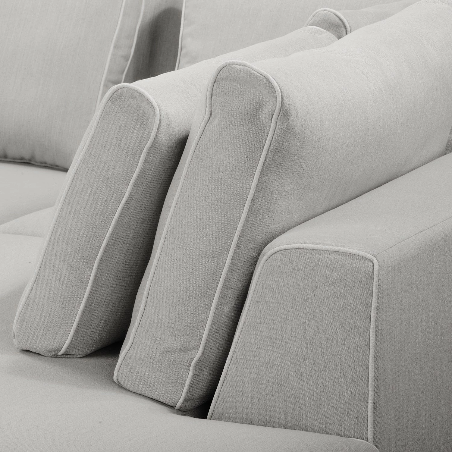 Fredriks Ecksofa Ranua - Webstoff - Lichtgrau - Ottomane davorstehend rechts 4 Fredriks Ecksofa Ranua - Webstoff - Lichtgrau - Ottomane davorstehend rechts – Bild 4