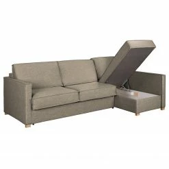 Fredriks Ecksofa Posio - Webstoff - Matt Sandgrau - Longchair davorstehend rechts -WOHNZIMMERMÖBEL Verkäufe 1000194168 191216 16242100450 DETAILS P000000001000194168