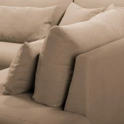 Fredriks Ecksofa Luosto - Flachgewebe - Cappuccino - Ottomane davorstehend rechts -WOHNZIMMERMÖBEL Verkäufe 1000194193 191216 16244000699 DETAILS P000000001000194193