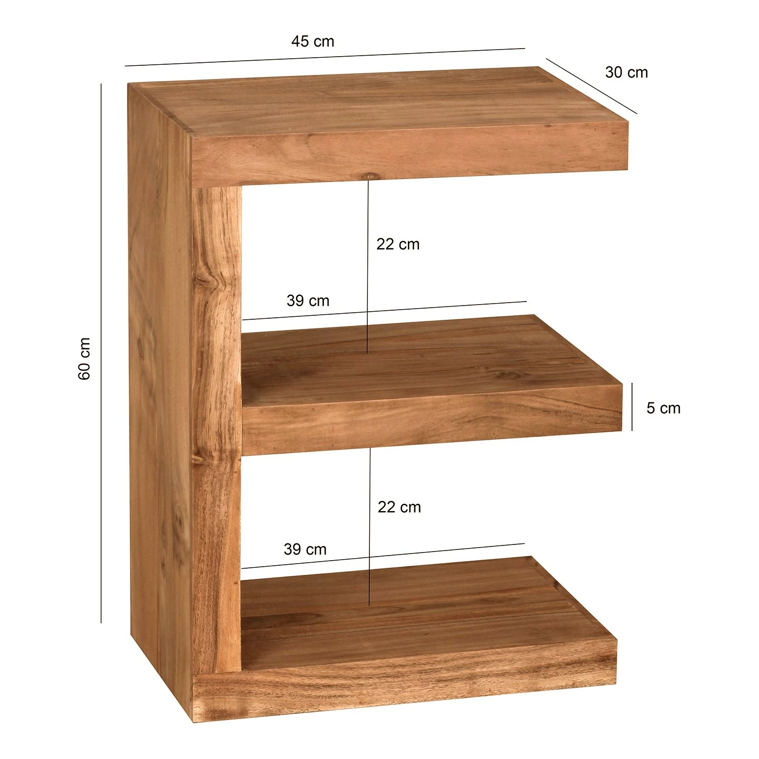 Naturoo Beistelltisch Woodfin II - Akazie massiv 6 Naturoo Beistelltisch Woodfin II - Akazie massiv – Bild 6