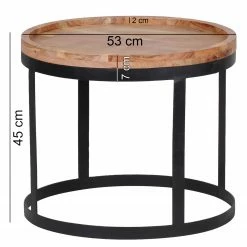 Naturoo Beistelltisch Palos I (2er-Set) - Akazie massiv / Metall - Akazie / Schwarz -WOHNZIMMERMÖBEL Verkäufe 1000194221 200108 10051200126 SKETCH DETAILS P000000001000194221 sketch